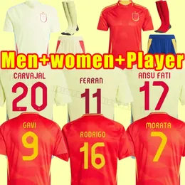 2024 Spanien Soccer Jersey Espana Ansu Fati Asensio Morata Ferran Koke Gavi Azpilicueta C.Soler 24 World Ramos Cup Football Shirts Men Kid Kit Fans Player 4XL 3XL 2025