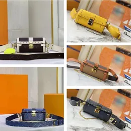 حقائب مصممة تعديل الأشرطة حقيبة كروسة جلدية حقيقية مع سلسلة حمل S-Lock Bag Papillon Trunk Counter Brolw Pillow F Hocx