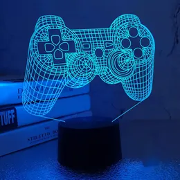 PS4 / PS5 / PS3ゲームパッドコントローラー3Dナイトライト16カラー変更デスクランプゲーマールームの装飾LED PlayStation4のライトセットアップ4