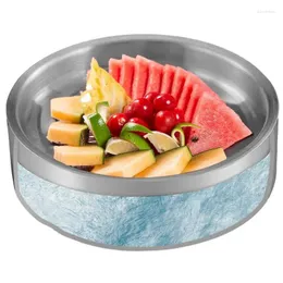 Bowls Chilled Bowl Keep Cold Serving Dishes Stainless Steel Salad Outdoor Ice For Beverages Party