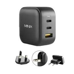Minix neo p1 66w 3 portas turbo gan carregador de parede USB-C adaptador de carregamento rápido USB-A adaptador de energia para macbook iphone xiaomi samsung