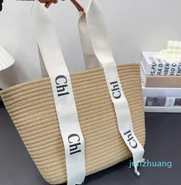 2024 Summer Woven Tote Bag Women Designer Shoulder Bags Lafite Woven Beach Bag High Capacity Outdoor Handbag 6 Style