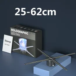 25-62cm mais recente 3D Projector holográfico de fã Suporte WiFi Bluetooth Audio 3D Publicidade Luzes de exibição do holograma logotipo do projetor