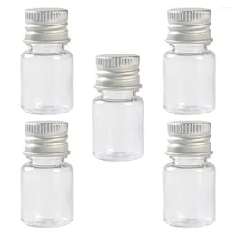 Frascos de armazenamento engarrafados frascos de óleo essencial de plástico sólido dispensando amostra de recipiente transparente