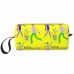 Travel We All Win Bolsa de higiene pessoal Street Mmural Art Eldridge Organizador de maquiagem cosmética para mulheres Bolsas de armazenamento de beleza Dopp Kit Case w13B #