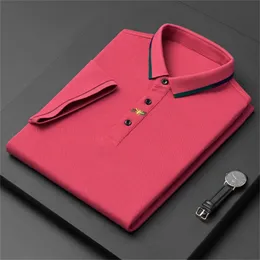 2024 high-end de luxo nova marca Paul T-shirt de manga curta masculina Bee polo camisa 100% algodão lapela Negócios coreano verão bordado roupas masculinas-4XL