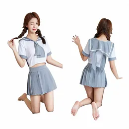 Uniformi giapponesi JK dove vestito da marinaio Sexy Cosplay College Uniforme della scuola media Dr per ragazze Studenti Anime Gonna a pieghe 26Uq #