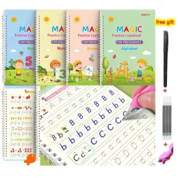 Scrivere libri di esercizi inglesi Groove Magic Pract Cookbook per bambini Numeri di apprendimento per bambini Lettere Alphabet Calligraphy Gift