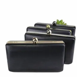 18x10 cm Gold Farbe Metall Geldbörse Machen Liefert Rahmen Mit Schwarz Kunststoff Box Clutch Bag Teile Accories Griffe für Handtaschen P89w #