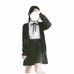 Gonna a pieghe a vita alta estiva giapponese della ragazza set da donna Dr per abiti scolastici per studenti uniformi JK C0Ck #