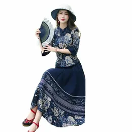 2024Traditial Chinese Vintage O-Neck-Shirt Natial FR Stickerei T-Shirt Oriental Ethnic Tang-Anzug Spitze Basishemd F48h #