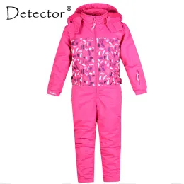 Anzüge Detektor Girl Ski Anzug wasserdichte winddichte Ski -Snowboard -Snowboard -Bieten warm Thermal Kinder Kapuze Einpiece Little Children Kleidung Kleidung