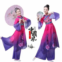Dança clássica feminina 2019 novo adulto elegante bordado impressão Yangko roupas dança dança natal T4Ch #