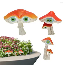 Садовые украшения, мини-фигурки грибов, 3 шт., декор, миниатюрные статуи, бонсай, ремесло, пейзаж, наружное украшение для помещения