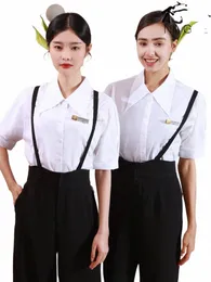 2023 Spring/Autumn New Beauty Sal Work Shirt and Pants Set Hotel Seaffician Overalls PROFIAL VIT BLOUSE Overalls D9UG#