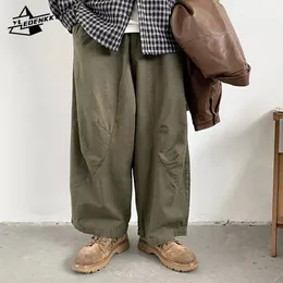 Japanese Loose Casual Pants Men Women Retro Versatile Loose Wide-leg Trousers Spring Autumn Straight-leg Oversize Cargo Trunks 240323