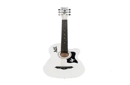 Basswood Cutaway New White Acoustic Guitar WBAG String STRAP للمبتدئين من US7086853