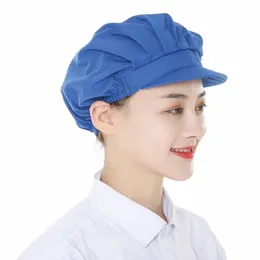 Toz geçirmez pişirme kapağı nefes alabilen otel garson kapağı yeni elastik mutfak şapka erkek kadın şef şapka fabrika işçi üniforma o81y#