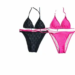 Designer-Bikinis, Designer-Badeanzug, Badeanzüge, Designer-Frau, zweiteiliger Bikini mit Buchstaben-Badeanzügen, Badebekleidung, Strand-Badeanzüge für Damen mit drei Punkten 56bE #