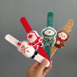 Bomboniera DDJOY Bracciale con applauso natalizio Cartone animato di peluche Alce Pupazzo di neve Cerchio per cinturino da polso per decorazioni natalizie per bambini