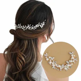 Noiva casamento headdr rhineste princ estilo falso pérola palco mostrar desempenho cabelo decorati acessórios de casamento com fio n6m9 #