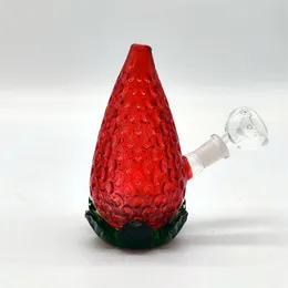 2024 Çok Renkli Mini Straberry Yeşil Kırmızı 5 İnç Cam Bongs Su Boru Bong Tütün Sigara Tüpü 10mm Kase Dab Rig Recycler Bubbler Borular