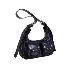 Nigedu Fi Borsa a tracolla per ascella per donna 2023 Tendenza femminile Semplice piccola tasca Design in pelle PU Borse sotto le ascelle e portamonete Z78M #