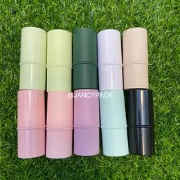 Storage Bottles Wholesale 6g Cylinder Solid Deodorants Tube Green/Pink/Purple Lip Container Empty Lipstick Bottle Cleansing Mask Stick