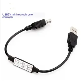 Ingång och utgång USB -kontakt 5V mini Monokromatisk LED -ljus med 3 -knapps dimmer strobe -styrenhet