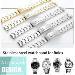 Neues Armband 20mm Uhrenarmband 316L Edelstahl Armband gebogenes Ende Silber Uhrenzubehör Herrenarmband für Submarine305c