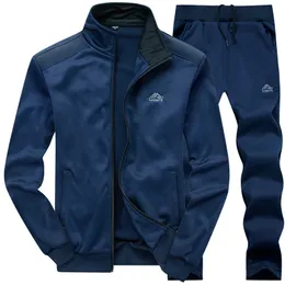 2023 Gym Spring Jacket + Pants Casual Tracksuit Men Sportwear Tracksuits Men Polyester Sweatshirt Sporting Fleece Ropa Hombre