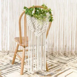 2つのマクラメの結婚式の椅子の装飾のパーティーデコレーションセットウォールハンギング装飾ブライダルシャワーブライドメイドギフト