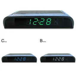 アップグレードオートデジタル時計カークロック内部スティックオンデジタルソーラーウォッチパワー24時間装飾USB搭載カーエレクトロニスC8E8