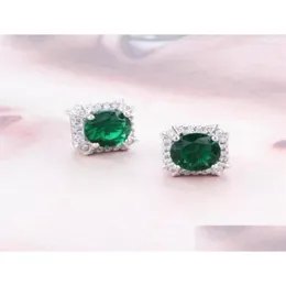Kolczyki stadnorskie DiWenfu Sterling Sier 925 Emerald Cenring For Women Fine Bohemia Biżuter