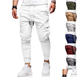 Herrbyxor herr trend mode casual jogger fitness bodybuilding gym sweatpants byxor dropp leveranskläder kläder otay8