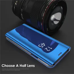 Luxury Smart Case для Xiaomi Mi 12t Pro 13 12s 11t 11 10 9t Pro 12x 8 11 Lite 5g Ne Note 10 Pro Mirror Кожаная обложка Suppor