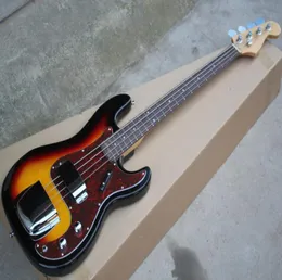 Tobacco Sunburst 4-saitiger elektrischer P-Bass mit Eisenabdeckung, Palisander-Griffbrett, kann nach Wunsch angepasst werden8369923