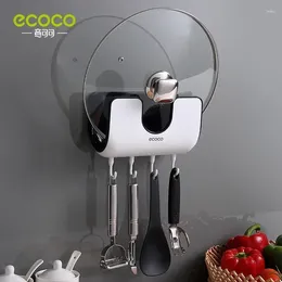 Armazenamento de cozinha ecoco rack de parede não perfurado artigos domésticos pote capa colocação tábua de cortar