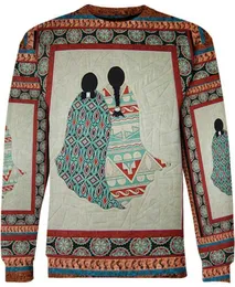 Spring and Autumn Fashion Mens Womens New American Indigenous Sister 3d Printed Sweater Hoodie