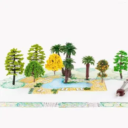 Dekorativa blommor 8 PCS -modeller Simuleringsträd Ornament Sandbord Tågträd miniatyr landskap diy för