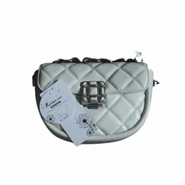 Borsa a tracolla in vera pelle di mucca relwaver ricamo bianco 2023 autunno inverno fi serratura sella mini borse da donna Menger 51tQ #