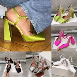 2024 nuovi sandali Muaddi scarpe firmate per le donne moda strass cinturino anteriore posteriore in pelle verniciata scarpe tacco grosso 9.5 cm tacco alto 35-42 sandalo firmato