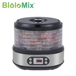 Biolomix 6 Tabletts Food Dehydrator Obst Trockner mit digitaler LED -Anzeige für Ruckel, Kräuter, Fleisch, Gemüse