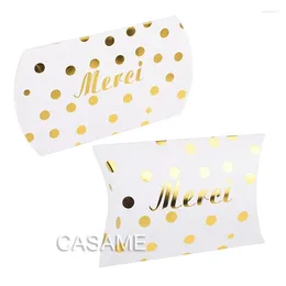 Confezione regalo 3 pezzi Cuscino a pois a righe in lamina d'oro Scatole per caramelle Scatole per bomboniere artigianali Sacchetti per feste per torte