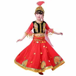children's Xinjiang Dance Performance Clothing Minority Kindergarten Girls' Uyghur Performance Clothing V6Uy#