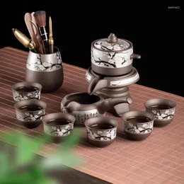 Set da tè Set da tè Matcha Pot Set da tè Regalo da cerimonia Piattini pigri cinesi in ceramica Servizio Cucchiaio da pranzo Juego De Te Prodotti per la casa