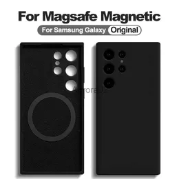 Samsung Galaxy S24 S23 S22 S21 ULTRA FE MAGSAFE衝撃バックカバーYQ240330の携帯電話ケース液体シリコンケース