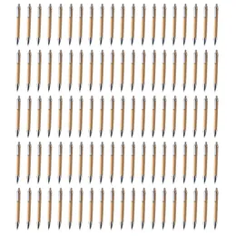 100 PcsLot Bambu Caneta Esferográfica Stylus Caneta de Contato Material Escolar Escritório Canetas Suprimentos de Escrita Presentes 240319