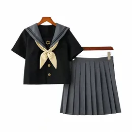 Fible JK Japanese School Uniform Basic Sailor Suit Female Studentkläder Pleated Kirt Set Anime Rollspel K4AM#