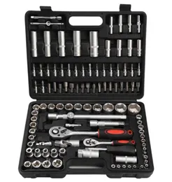 108st 1 4 1 2 Bilreparationsverktyg Ratchet Wrench Spanner Set Combination Auto Tool Kits Socket Set Hand Tool283U7294696